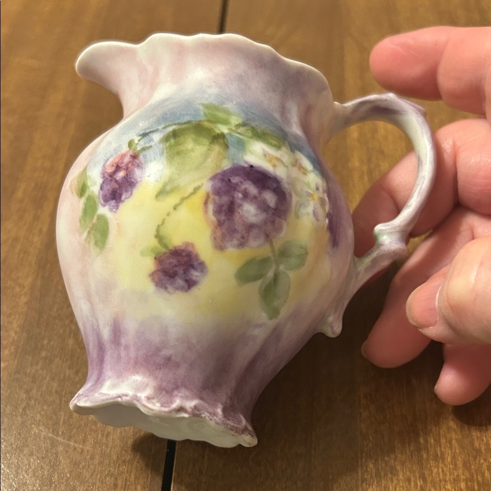 Vintage Bareuther Germany Waldsassen Hand-Painted Floral Porcelain Creamer